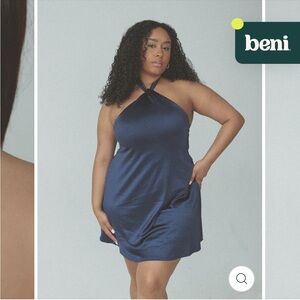 High Neck Satin Tie Mini Brami Dress